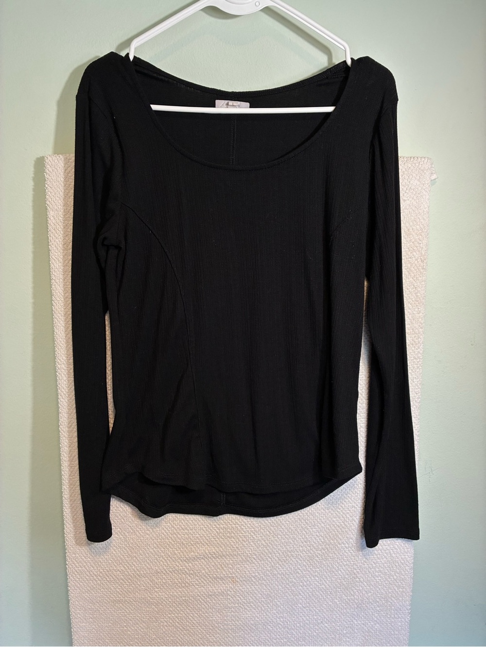 Maurices Black Long Sleeve Scoop Neck Top